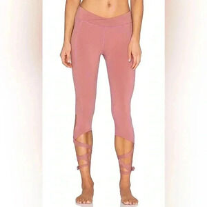 Free People Turnout Movement Leggings Ballet Core Tie Leg Criss Cross Mauve Med